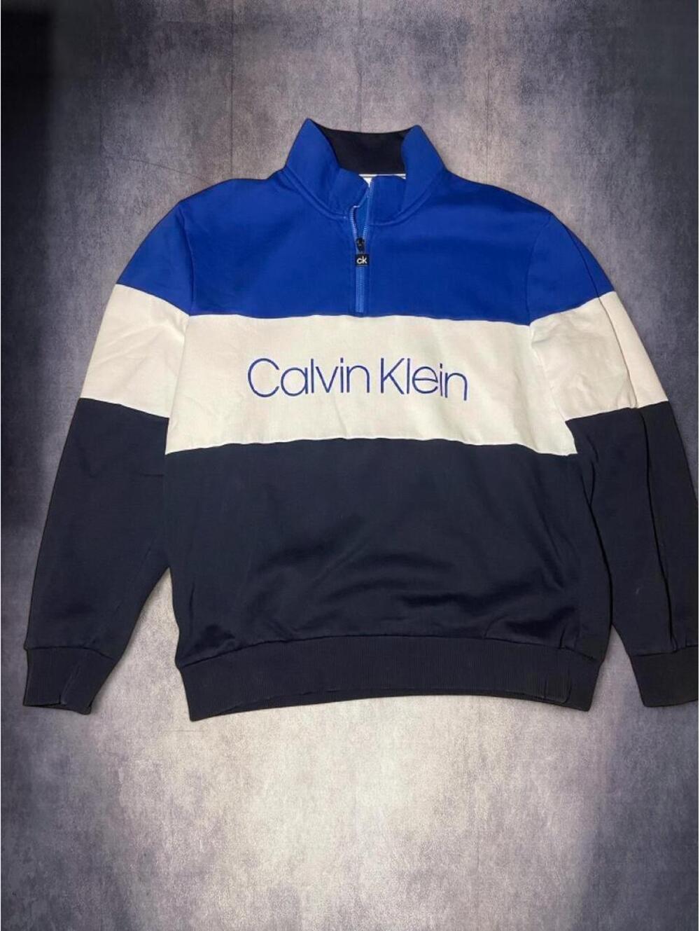 Vintage Calvin Klein Striped quarter zip